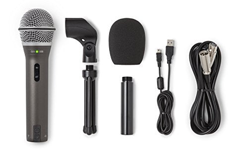Samson Q2U USB/XLR Dynamic Microphone Recording & Podcasting Pack (Silver)