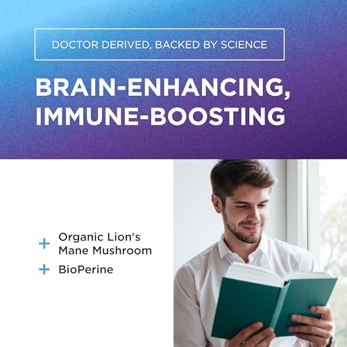 DR. EMIL NUTRITION Organic Lion's Mane Supplement - 2100mg Capsules for Focus & Clarity