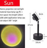 New Sunset Table Lamp with Rainbow Light Projection, Creative Showroom Bedroom Background Wall Colored Lights, 5V USB Power Supply
