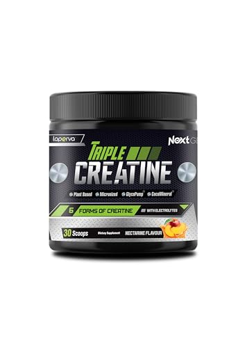 Laperva Creatine 5000mg - Triple Creatine for Muscle Mass & Strength (Nectarine, 30 Servings)