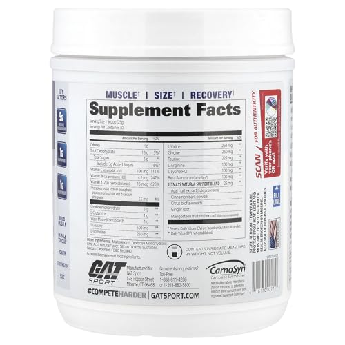 GAT Sport Jetmass Creatine System, Strawberry Lemonade, 25 oz (708 g)