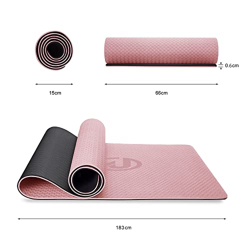 Eco-Friendly 6mm TPE Yoga Mat with Strap & Bag | Non-Slip Exercise Mat for Yoga, Pilates & Fitness