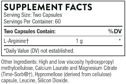 THORNE L-Arginine Sustained Release (Formerly Perfusia-SR) - Support Heart Function, Nitric Oxide Production, and Optimal Blood Flow - 120 Capsules - 60 Servings