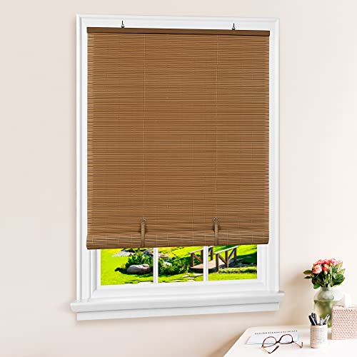 Cordless Solstice Vinyl Roll-Up Blind (30"x72") - Woodtone