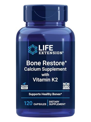 Life Extension Bone Restore with Vitamin K2 - 120 Capsules for Bone Strength