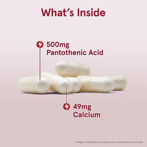 Jarrow Formulas Pantothenic Acid (B5) 500mg - 100 Veggie Caps - Energy & Metabolism Support