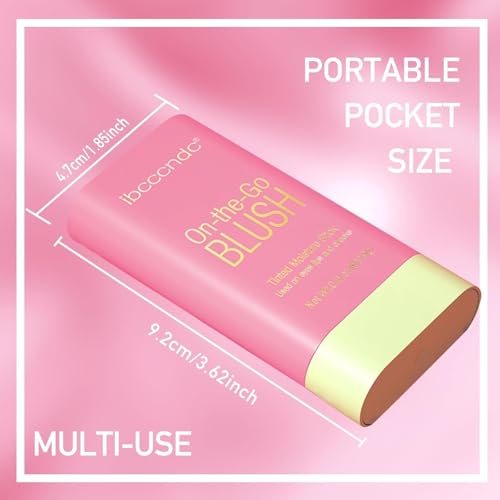 2-in-1 Blush Cream Stick for Cheeks & Lips - Long Lasting Matte Contour Blush (Pink)