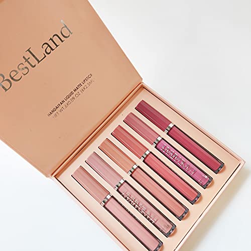 6Pcs Matte Liquid Lipstick Makeup Set Long Lasting Non-Stick Cup Waterproof Lip Gloss Set A