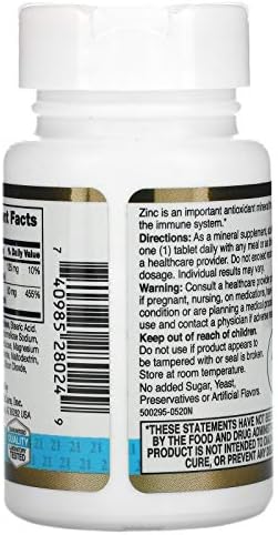 21st Century Chelated Zinc 50mg - 60 Tablets - Immune Support & Cellular Health