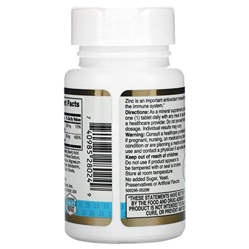 21st Century Chelated Zinc 50mg - 60 Tablets - Immune Support & Cellular Health