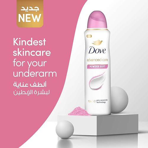 Dove Advanced Care Antiperspirant Deodorant Spray - Powder Soft, 72H Protection, 150ml