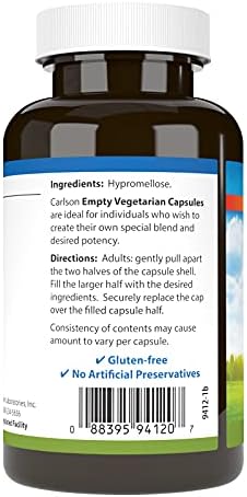 Carlson Labs Empty Vegetarian #2 Capsules - 200 Count