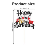Gosknor Happy Birthday Casino Cake Topper - Poker Game Theme Decoration