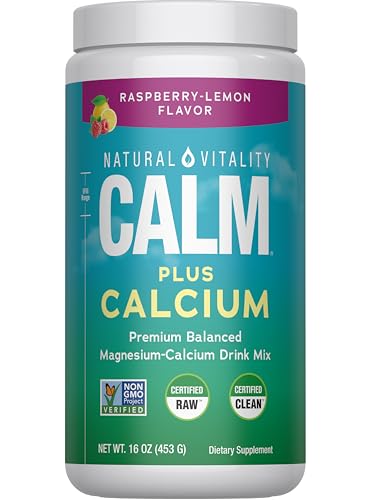 Natural Vitality Natural Calm Plus Calcium – Raspberry-Lemon, 16oz