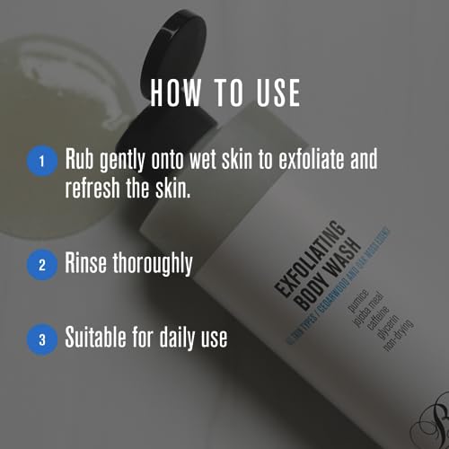 Baxter of California Exfoliating Body Wash with Pumice & Jojoba Meal - 8 Oz for Smooth Skin