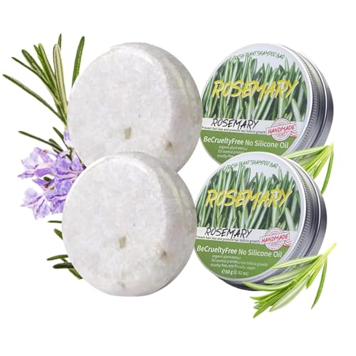 2Pack Rosemary Shampoo Bar for Hair Growth & Deep Cleansing - Anti Hair Loss Solid Shampoo Soap