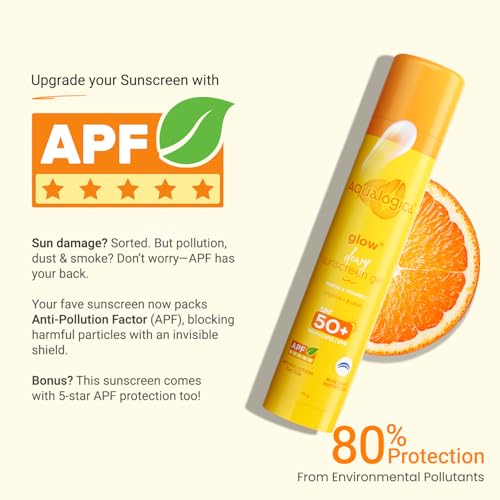 Aqualogica Glow+ Dewy Sunscreen SPF 50 PA++++ | Vitamin C & Hyaluronic Acid | Brightening & Hydrating | No White Cast | 50g