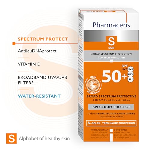 Pharmaceris S SPF 50+ Sunscreen Cream Bundle – Water-Resistant, Broad Spectrum UVA/UVB Protection, Fragrance-Free, Safe for Sensitive Skin (2 x 50ml)