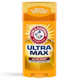ARM & HAMMER ULTRA MAX Deodorant - Active Sport - Solid Stick - 2.6oz - Sweat & Odor Protection