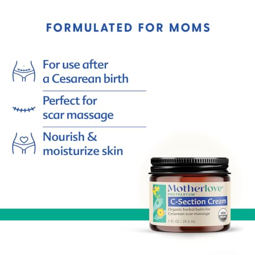 Motherlove Organic C-Section Scar Balm - Herbal Massage Cream (2 oz)