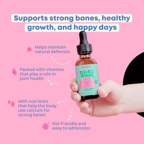 Children Vitamin D Drops - Kids Vitamin D3 K2 1000iu Liquid - Supports Strong Bones & Immune System - 360 Servings