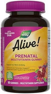 Nature’s Way Alive! Prenatal Multivitamin, Plant-Based DHA for Baby's Healthy Brain & Eye Development*, Vegetarian, Orange and Raspberry Lemonade Flavored, 90 Gummies (Packaging May Vary)