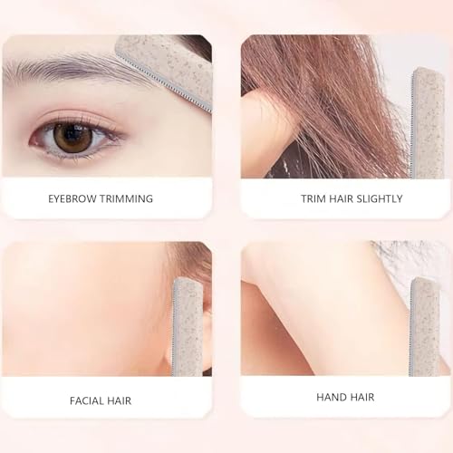 Dermaplaning Blades for Face - 6 Pcs WheatStraw Eyebrow Razor Face Peach Fuzz Remover