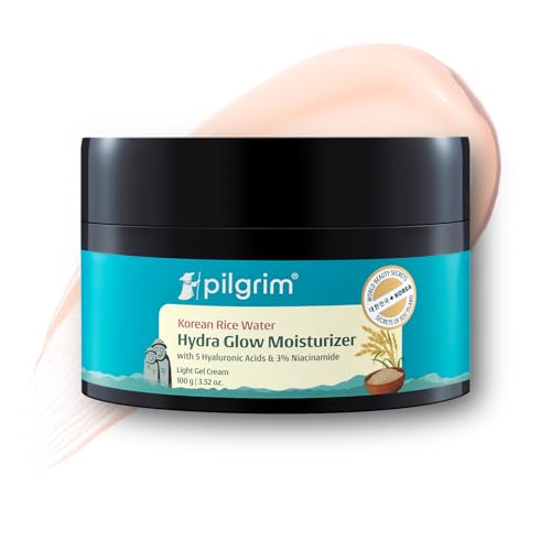 Pilgrim Korean Rice Water Hydra Glow Moisturizer - 5x Hydration & Instant Glass Skin - 100g