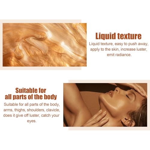 Gold Shimmer Body Oil & Luminizer - Liquid Highlighter Makeup
