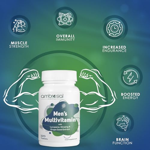 Ambrosial Men's Multivitamin - 120 Tablets for Energy & Immunity
