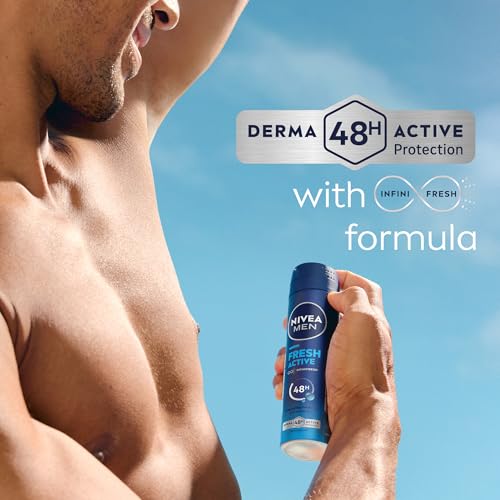 NIVEA MEN Fresh Active Antibacterial Deodorant Spray - 48H Protection, 150ml