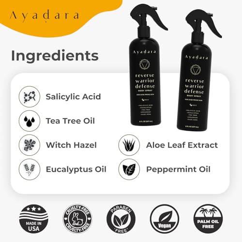 Large Bacne Treatment Body Spray, 8 fl oz, Salicylic & Tea Tree Oil for Hormonalبقى, Cystic Back, Chest Acne Spray, Teens Adults 2000 sprays
