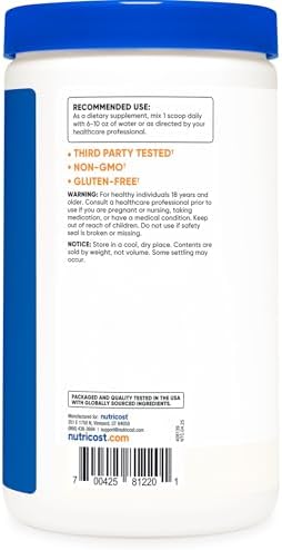 Nutricost D-Aspartic Acid (DAA) Powder 300G - Pure D Aspartic Acid