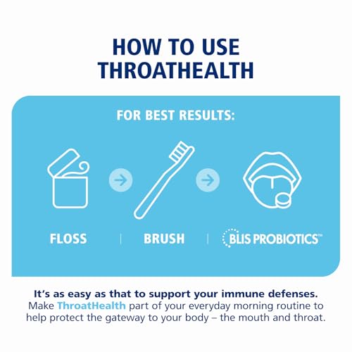 BLIS ThroatHealth Oral Probiotic - Most Potent BLIS K12 Formula - 2.5 Billion CFU - Throat Immunity Support for Adults and Kids - Sugar-Free Lozenges - 30 Day Supply