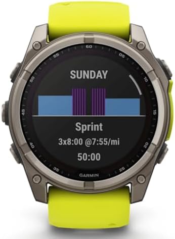 Garmin Fenix 8 Solar Sapphire Titanium Smartwatch - Amp Yellow/Graphite