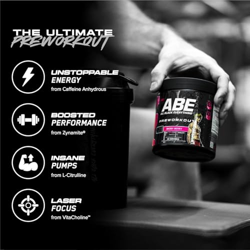 All Black Everything Pre-Workout Powder - 30 Servings | Blue Razz | 350mg Caffeine