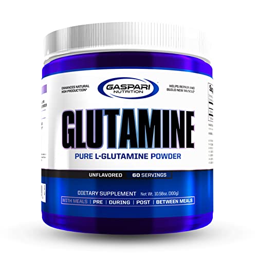 Gaspari Nutrition Glutamine Unflavored 10.58 oz (300 g) - Pure L-Glutamine Supplement