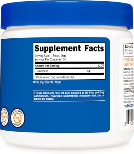 Nutricost L-Glutamine 250g: Muscle Recovery & Gut Health Support