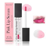 Color Changing Lip Gloss - Hydrating Lip Oil with Tinted Shine, Non-Greasy Plumping Lips Serum, Transparent Moisturizing Lips Balm for Women & Girls (Pink)