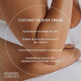Advanced Clinicals Coconut Oil Cream: Deeply Moisturizing Lotion (2-Pack)