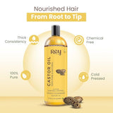 Rey Naturals Premium Cold Pressed Castor Oil - 200ml for Skin & Hair