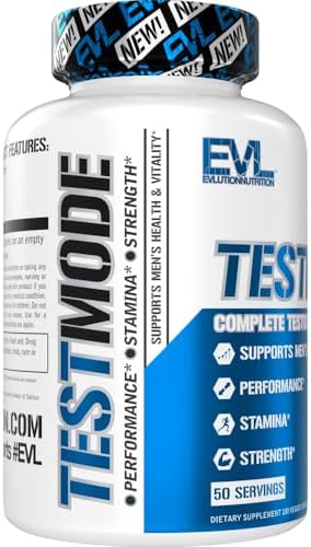 Evlution Nutrition TestMode - Complete Testosterone Support - Testosterone Supplement for Men - Supports Men’s Health & Vitality - Performance, Stamina & Strength - 50 Servings - 100 Veggie Capsules