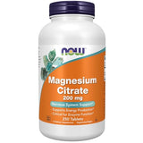 NOW Foods Magnesium Citrate 200mg - 250 Tablets for Muscle & Nerve Health
