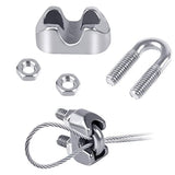 KASTWAVE 18 Pcs M3 U Bolt Wire Rope Clip and Cable Clamp - 304 Stainless Steel for Garden and Gym Use