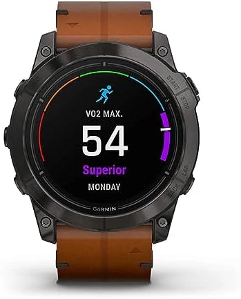 Garmin Epix Pro (Gen 2) Sapphire Edition Smartwatch - 51mm, Carbon Gray DLC Titanium with Chestnut Leather and Graphite Silicone Bands