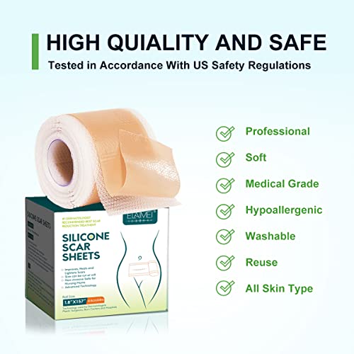 Medical Grade Silicone Scar Sheets for Scar Removal - 1.8 x 157 inches