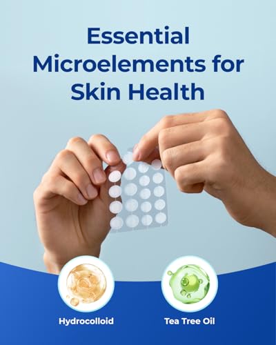 POINTMASS Ultra-Thin Acne Patches with Tea Tree Oil - 44 Count Hydrocolloid Zit Stickers