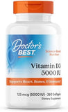 Doctor's Best, Vitamin D3, 125 mcg (5,000 IU), 360 Softgels