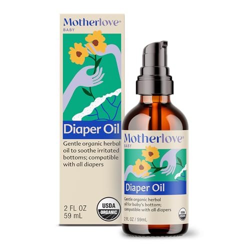 Motherlove Organic Diaper Rash Oil - Soothing Vegan & Cloth Diaper Safe (2 oz)