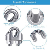 KASTWAVE 18 Pcs M3 U Bolt Wire Rope Clip and Cable Clamp - 304 Stainless Steel for Garden and Gym Use